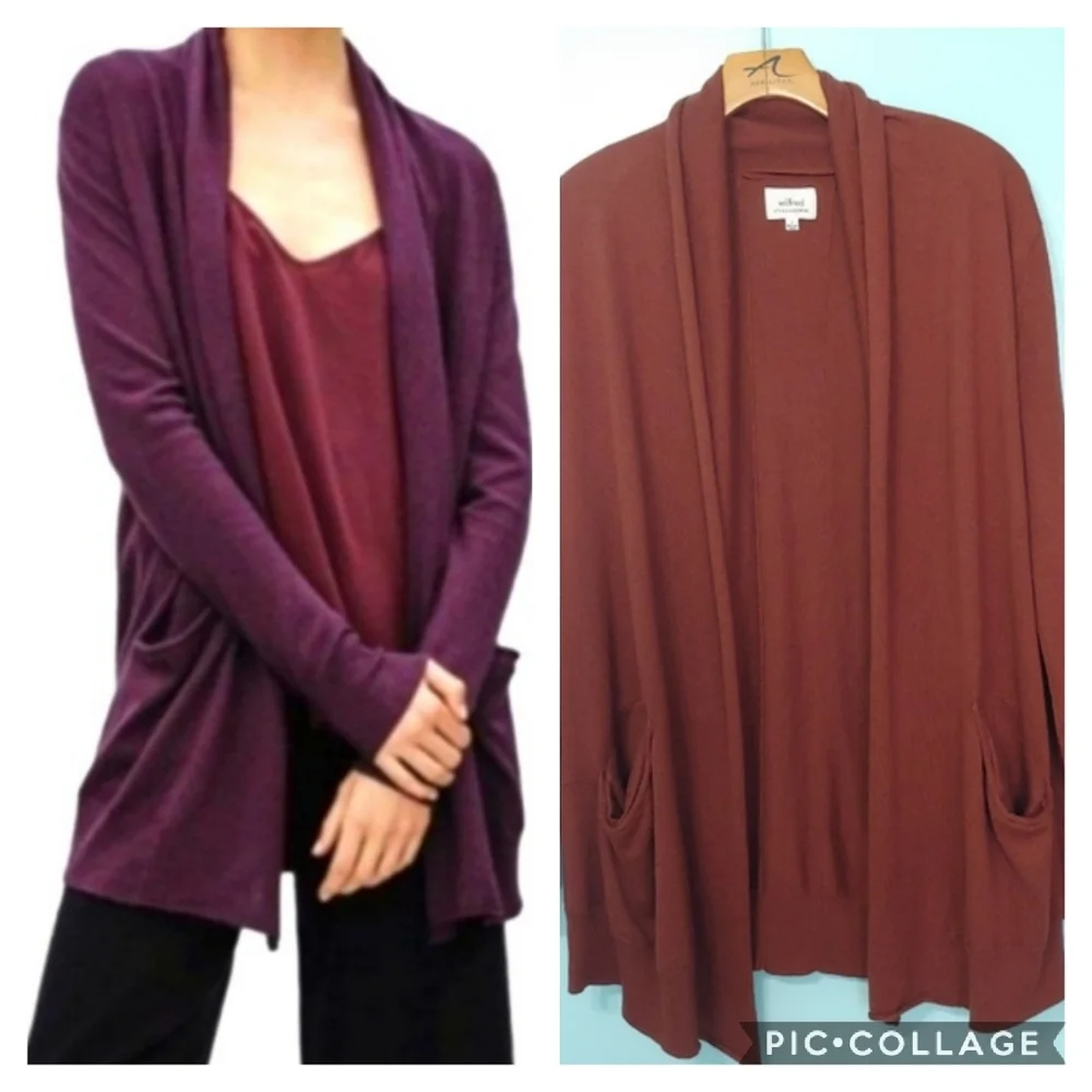 Wilfred with Silk and Cashmere Long Line Open Front Cardigan - Picture 1 of 14